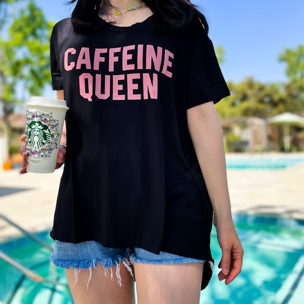 Caffeine Queen Oversized High-Low Graphic Tee - Picture 5 of 6